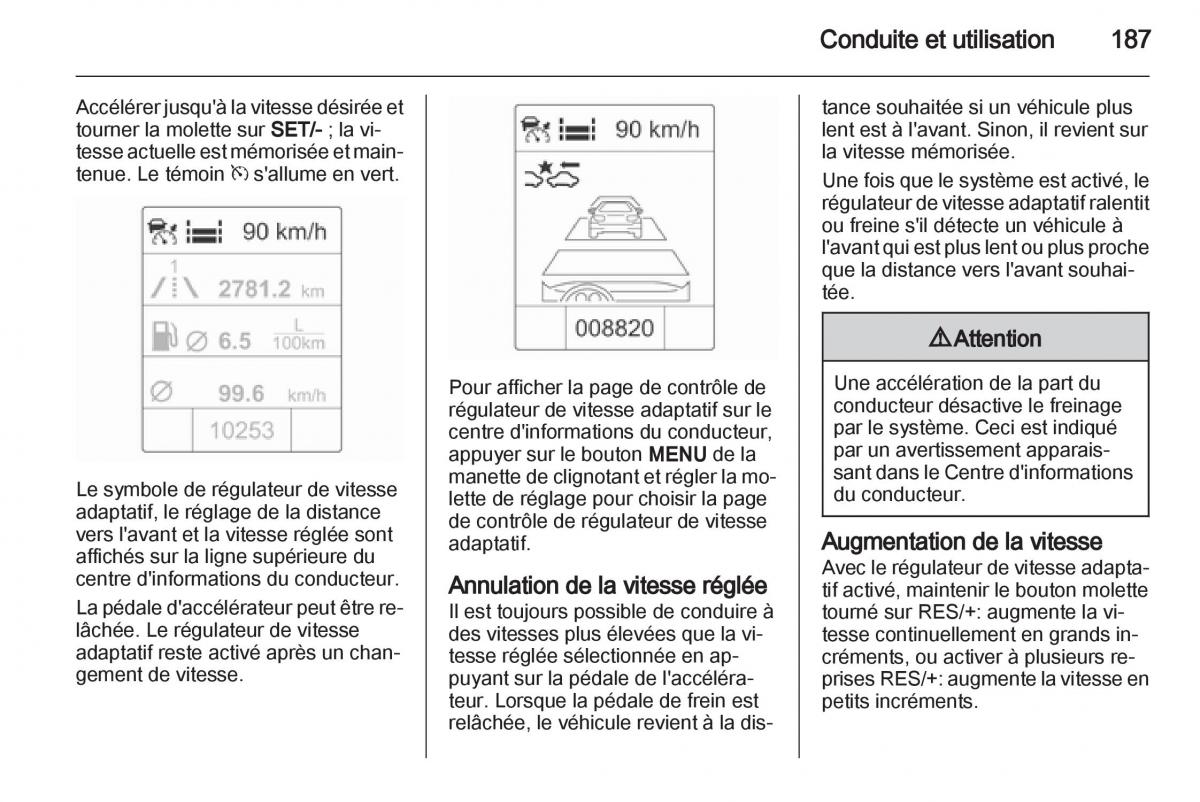 Opel Zafira C manuel du proprietaire / page 189