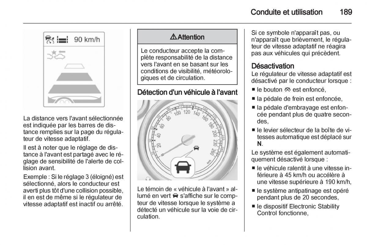 Opel Zafira C manuel du proprietaire / page 191