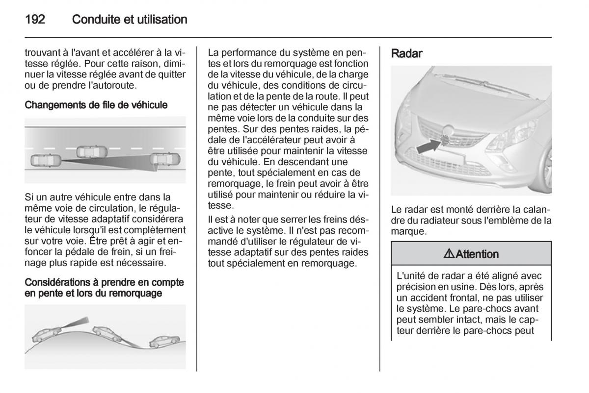 Opel Zafira C manuel du proprietaire / page 194