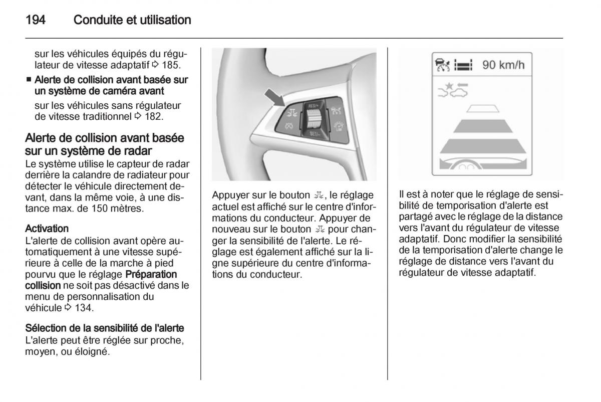 Opel Zafira C manuel du proprietaire / page 196