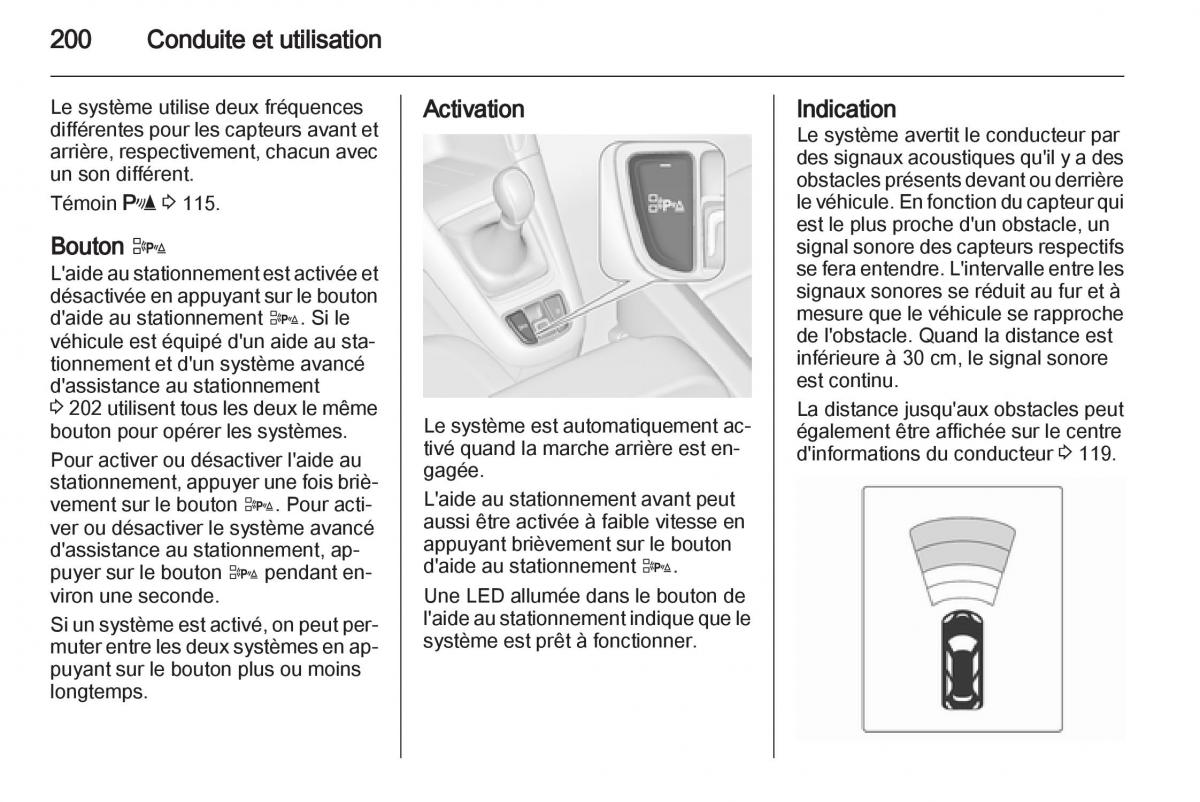 Opel Zafira C manuel du proprietaire / page 202