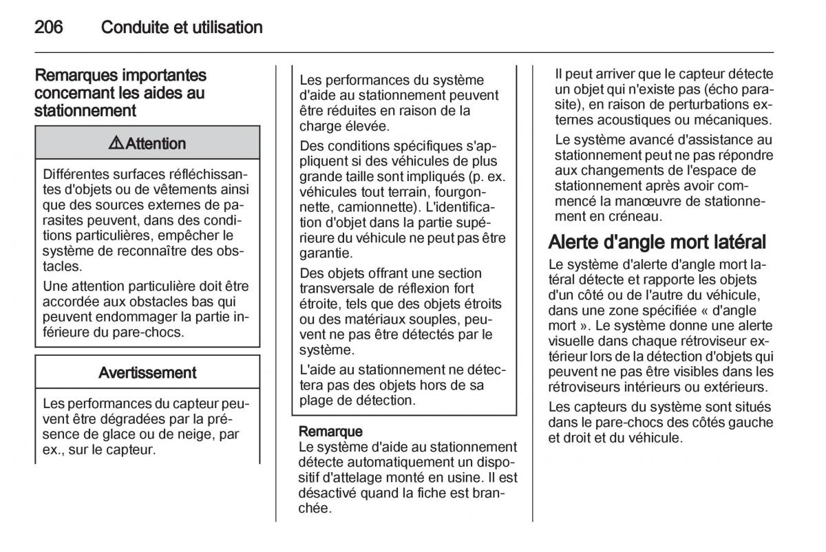 Opel Zafira C manuel du proprietaire / page 208