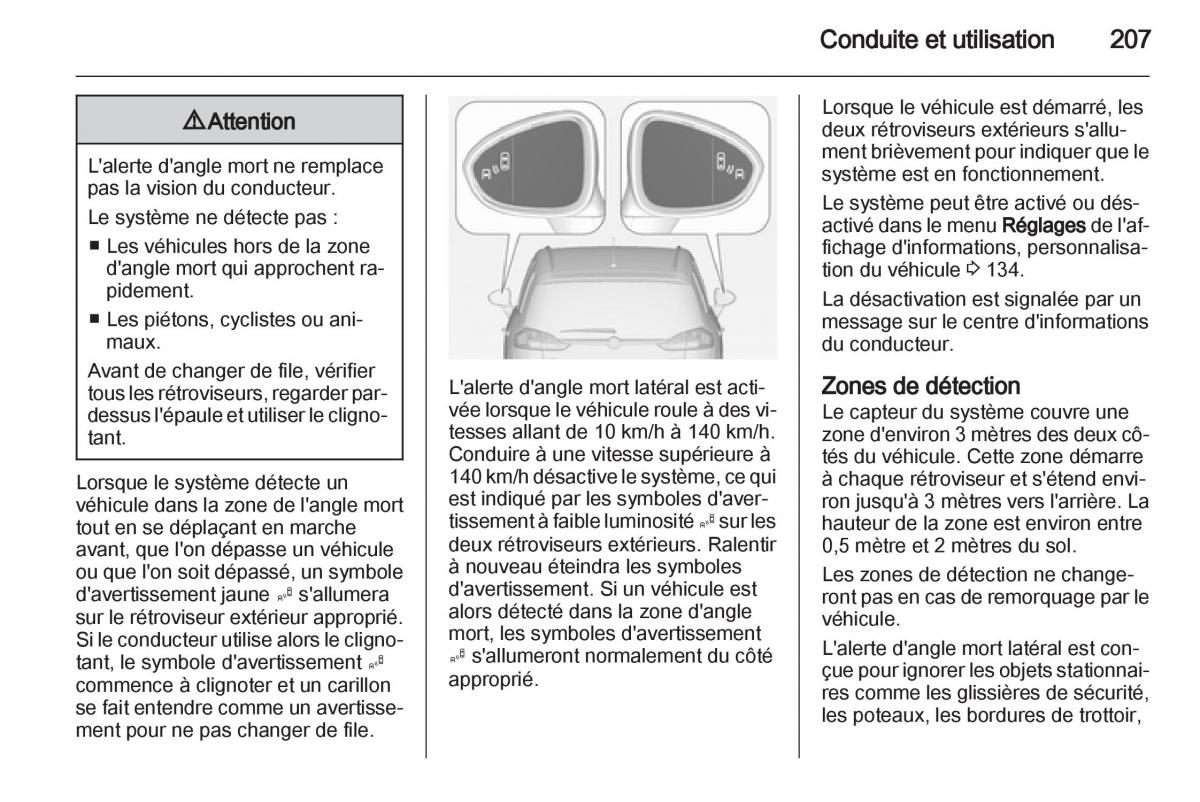 Opel Zafira C manuel du proprietaire / page 209