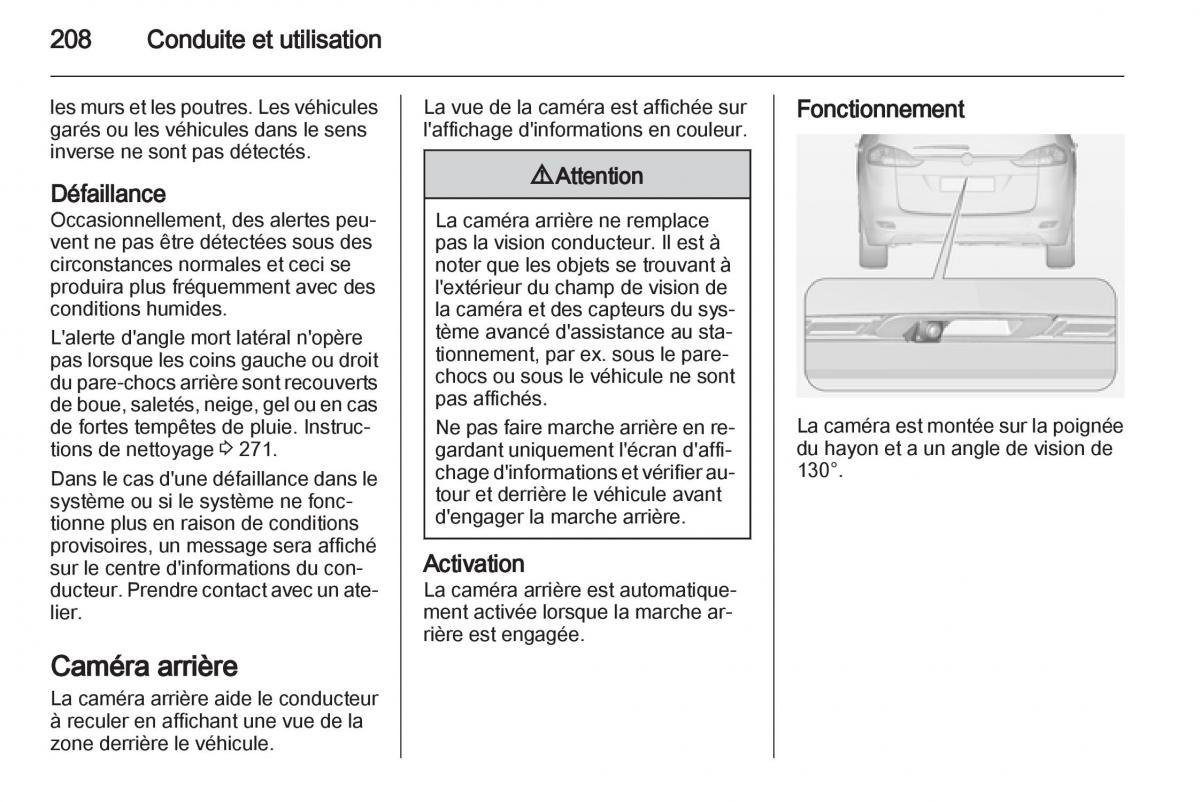 Opel Zafira C manuel du proprietaire / page 210