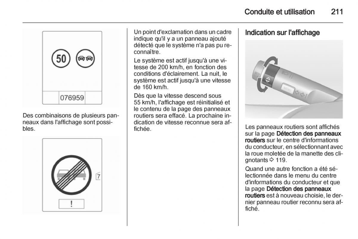 Opel Zafira C manuel du proprietaire / page 213