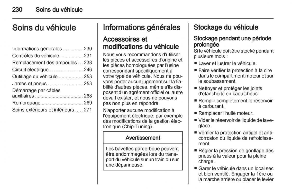 Opel Zafira C manuel du proprietaire / page 232