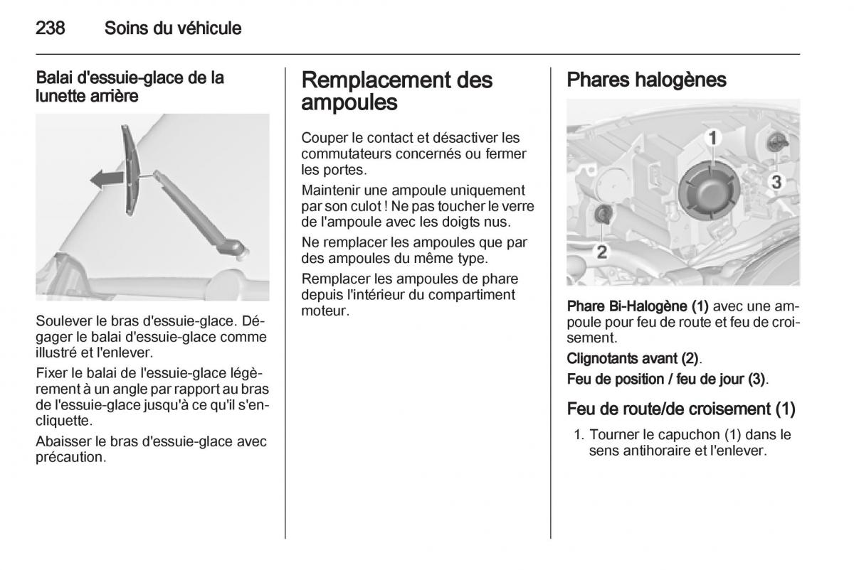 Opel Zafira C manuel du proprietaire / page 240