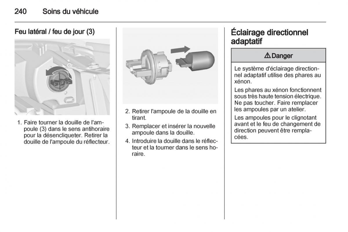 Opel Zafira C manuel du proprietaire / page 242