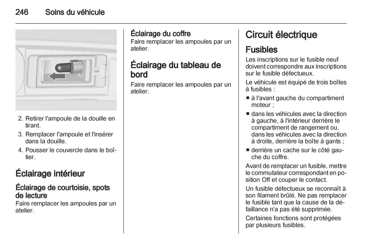 Opel Zafira C manuel du proprietaire / page 248