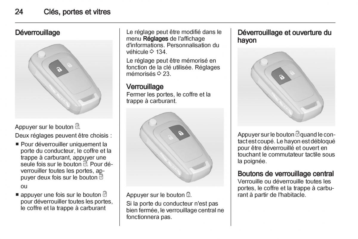 Opel Zafira C manuel du proprietaire / page 26