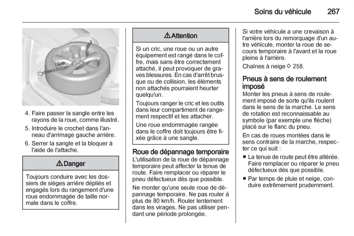 Opel Zafira C manuel du proprietaire / page 269