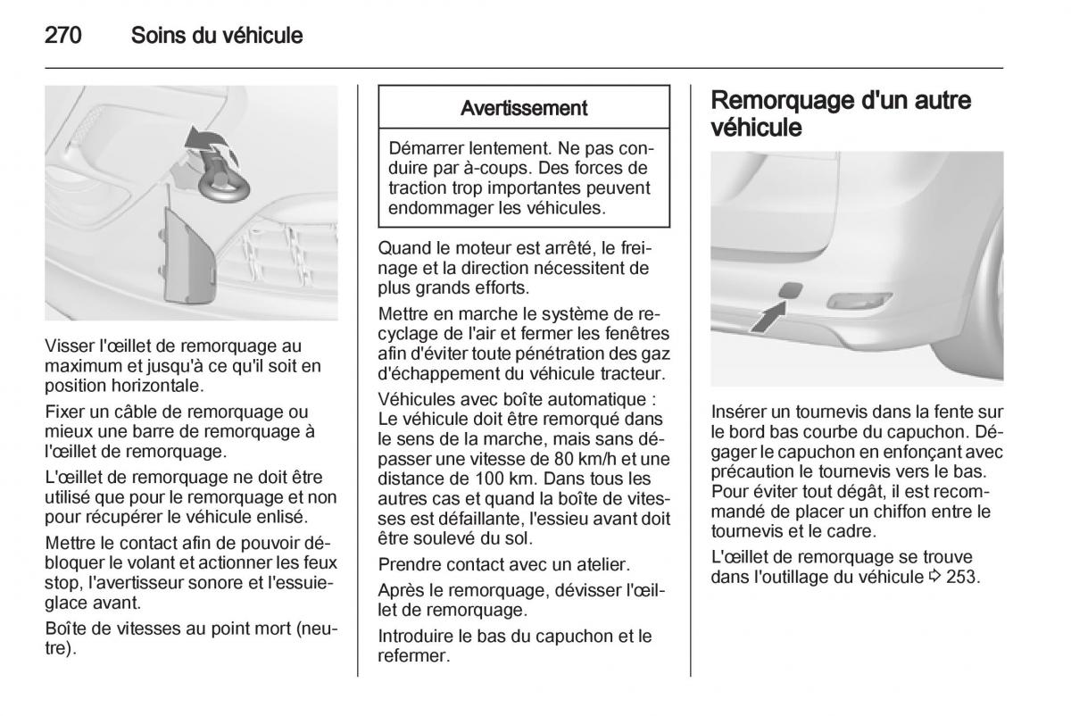 Opel Zafira C manuel du proprietaire / page 272