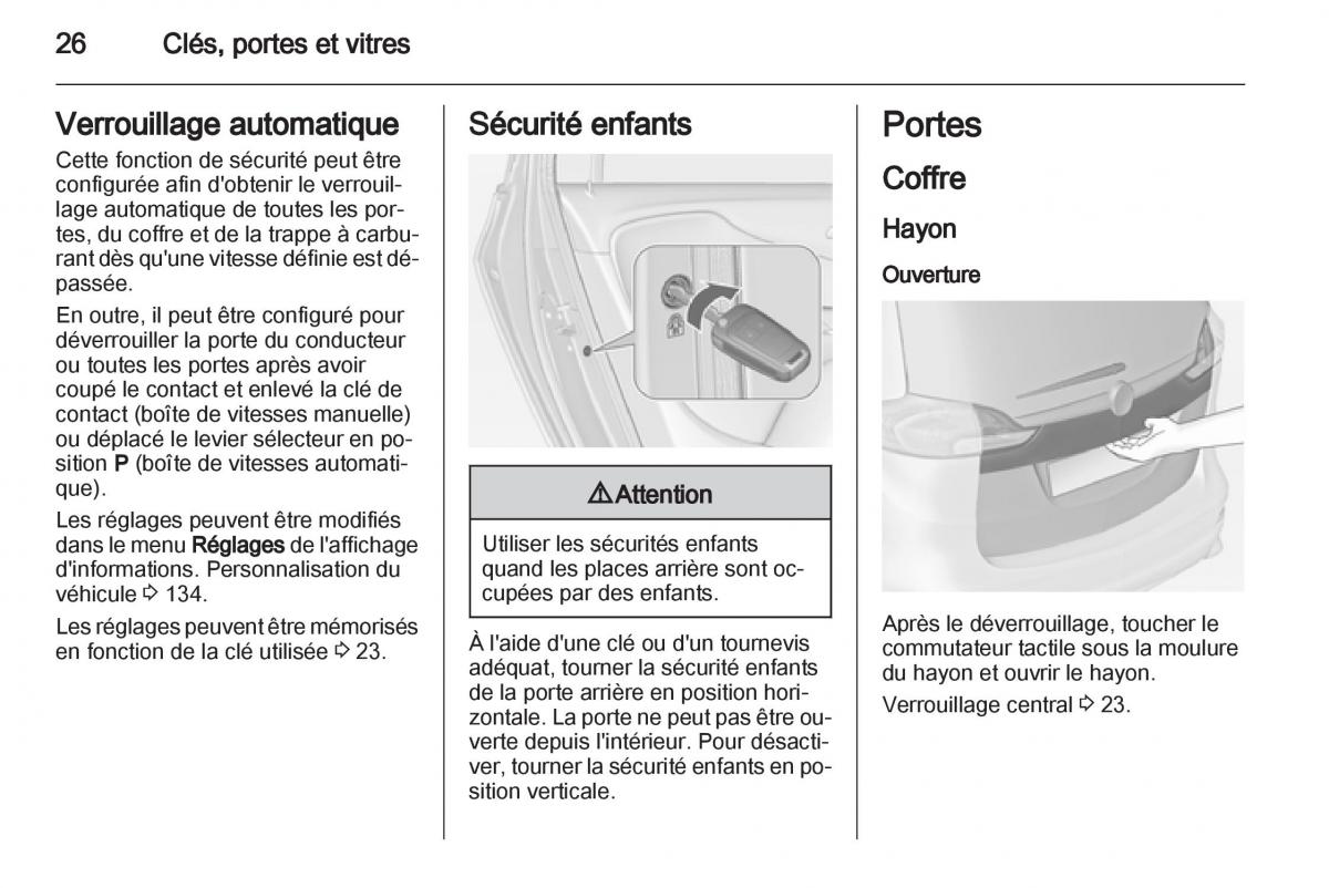 Opel Zafira C manuel du proprietaire / page 28