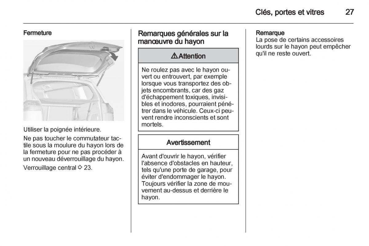 Opel Zafira C manuel du proprietaire / page 29