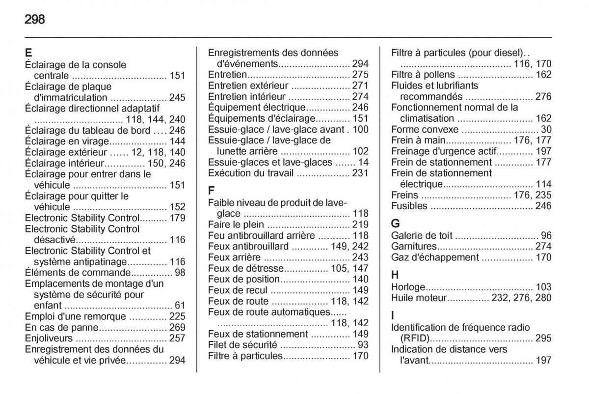 manual Opel Zafira C manuel du proprietaire / page 300