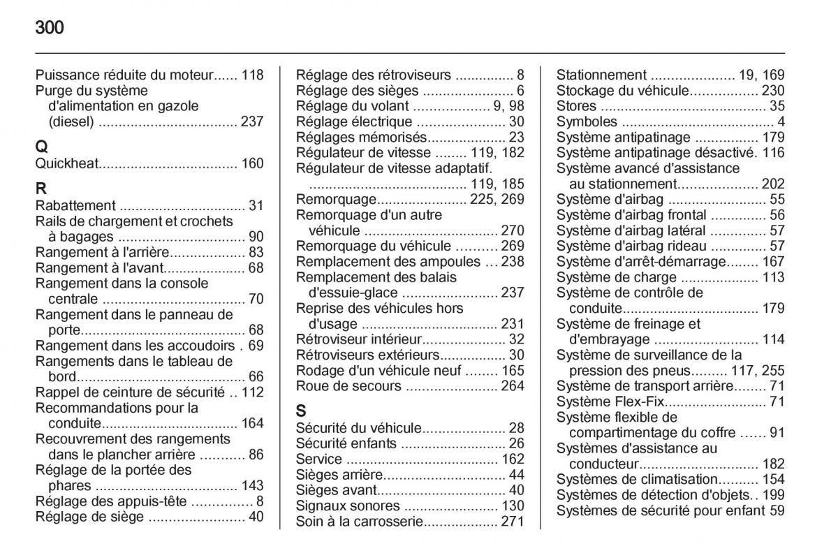 manuel du propriétaire Opel Zafira C manuel du proprietaire / page 302