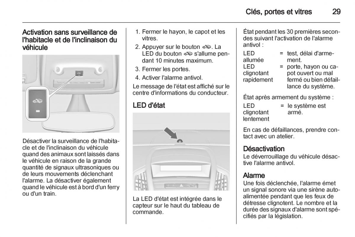 manual Opel Zafira C manuel du proprietaire / page 31