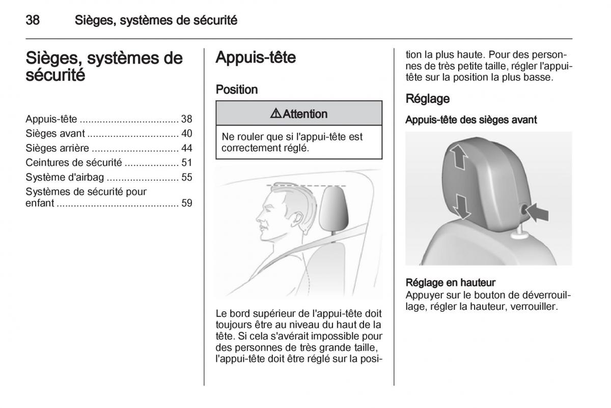Opel Zafira C manuel du proprietaire / page 40
