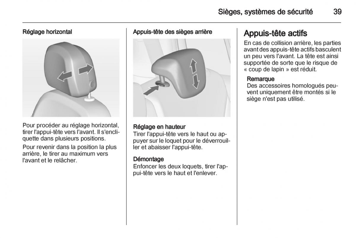 manual Opel Zafira C manuel du proprietaire / page 41