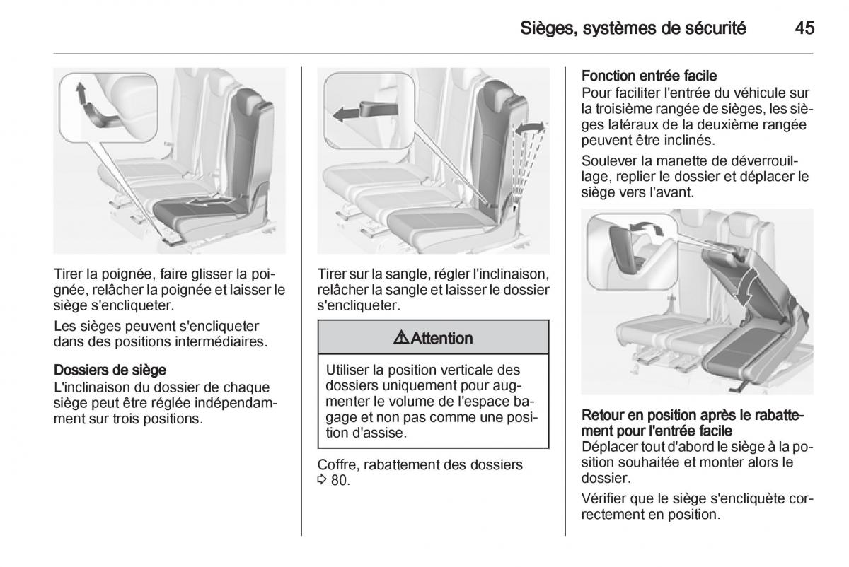 Opel Zafira C manuel du proprietaire / page 47