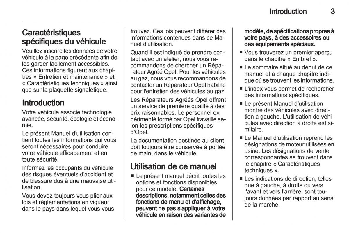 manuel du propriétaire Opel Zafira C manuel du proprietaire / page 5