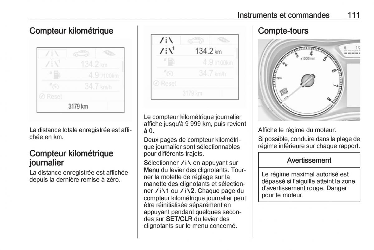 Opel Zafira C FL manuel du proprietaire / page 113