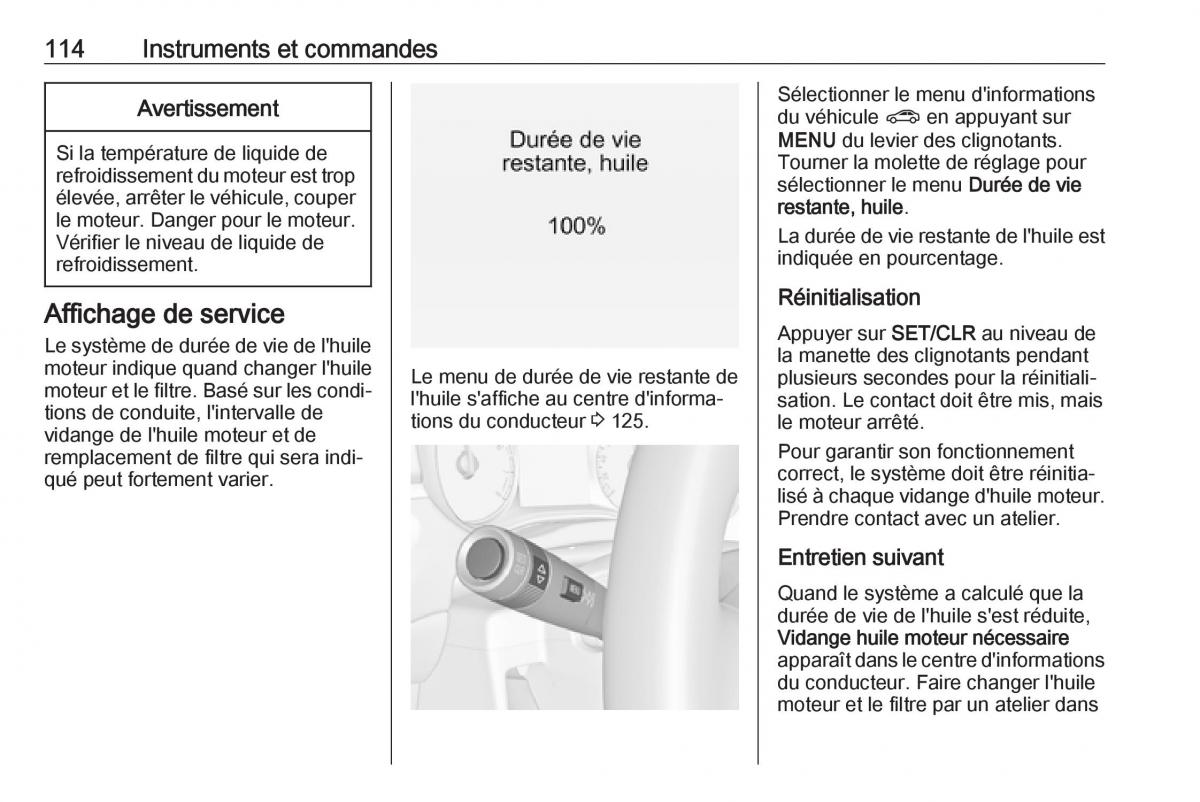 Opel Zafira C FL manuel du proprietaire / page 116