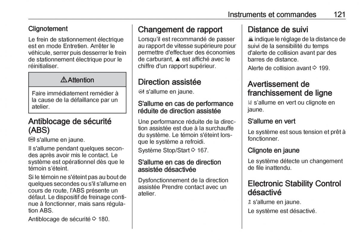 Opel Zafira C FL manuel du proprietaire / page 123