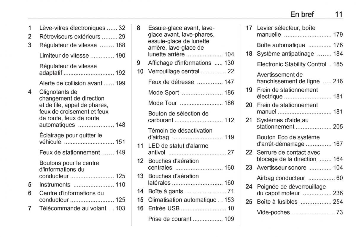 manual  Opel Zafira C FL manuel du proprietaire / page 13