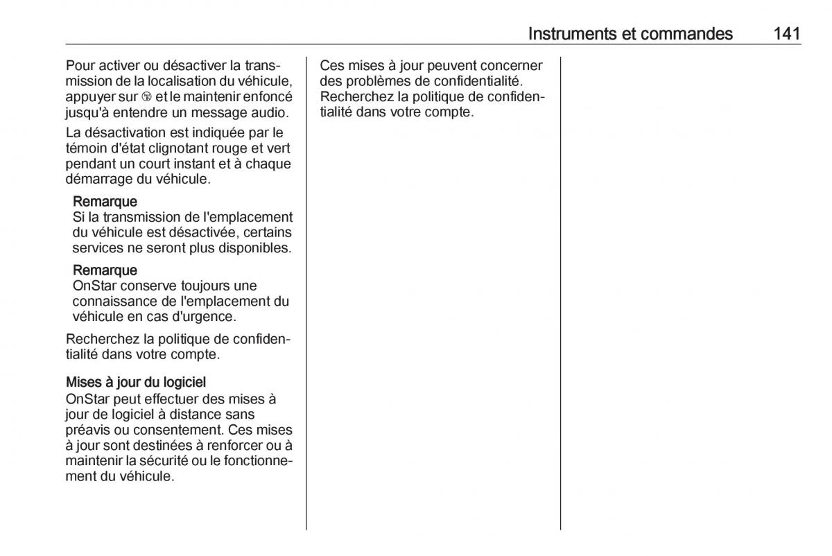 Opel Zafira C FL manuel du proprietaire / page 143