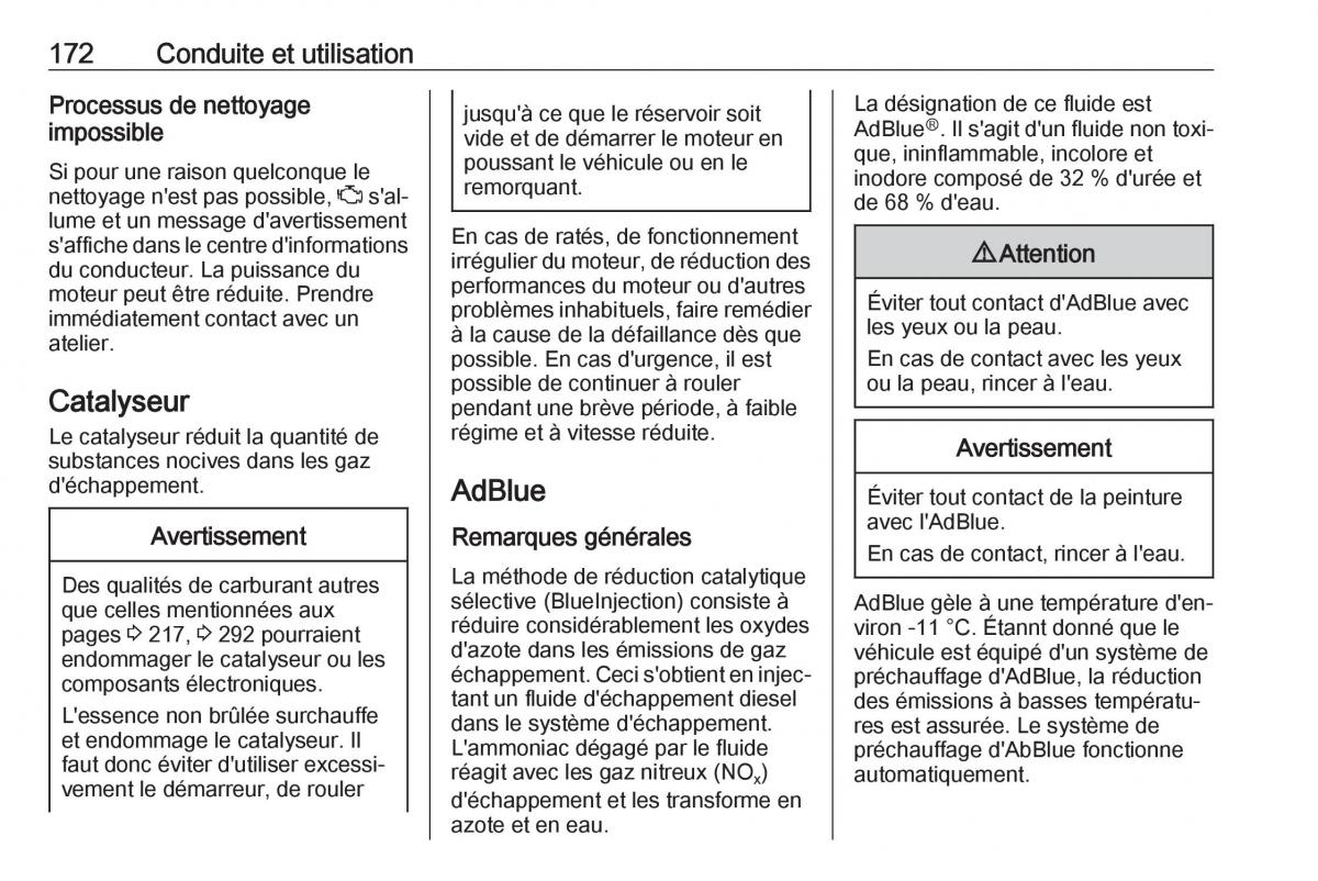 Opel Zafira C FL manuel du proprietaire / page 174