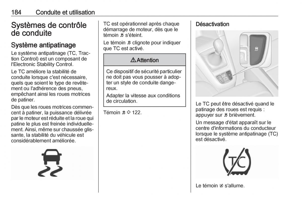 Opel Zafira C FL manuel du proprietaire / page 186