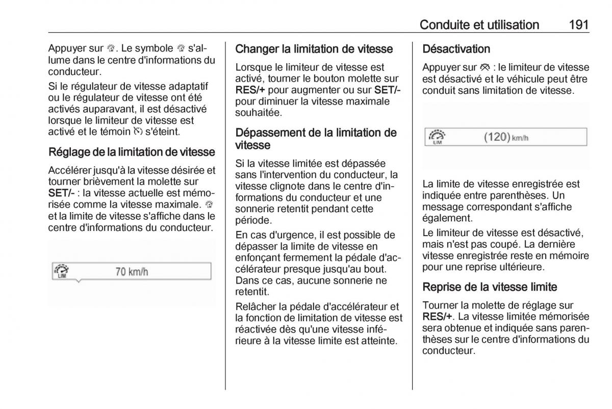 Opel Zafira C FL manuel du proprietaire / page 193
