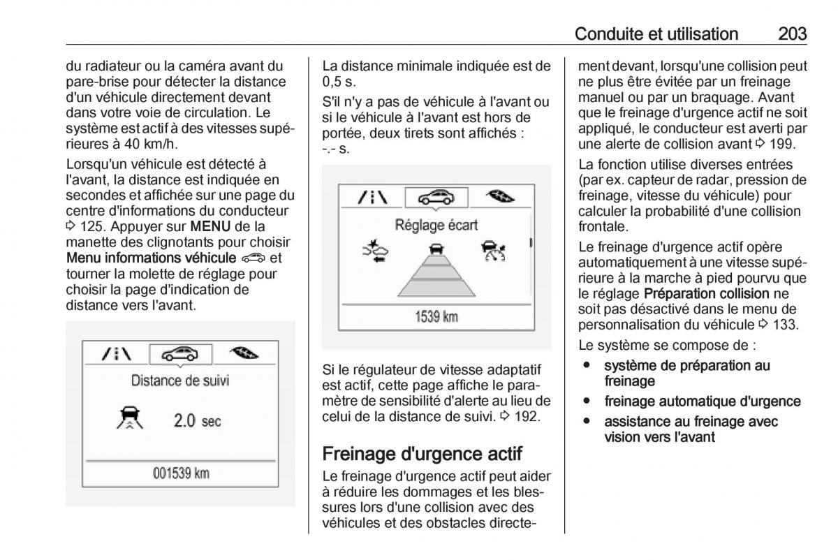 Opel Zafira C FL manuel du proprietaire / page 205