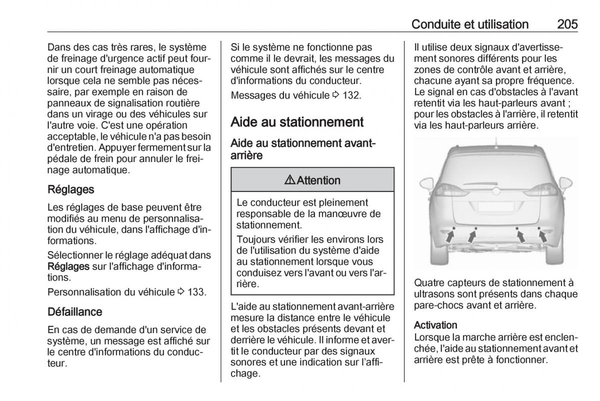 Opel Zafira C FL manuel du proprietaire / page 207
