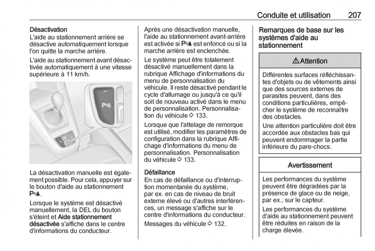 Opel Zafira C FL manuel du proprietaire / page 209