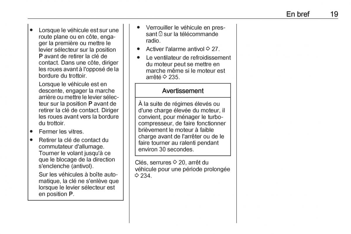 manual  Opel Zafira C FL manuel du proprietaire / page 21