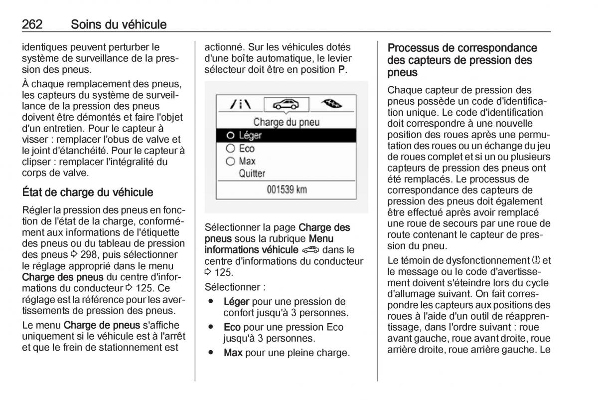 Opel Zafira C FL manuel du proprietaire / page 264