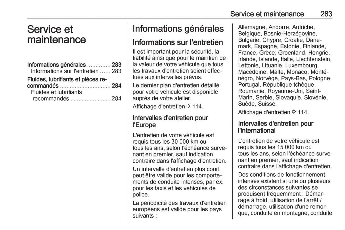 Opel Zafira C FL manuel du proprietaire / page 285