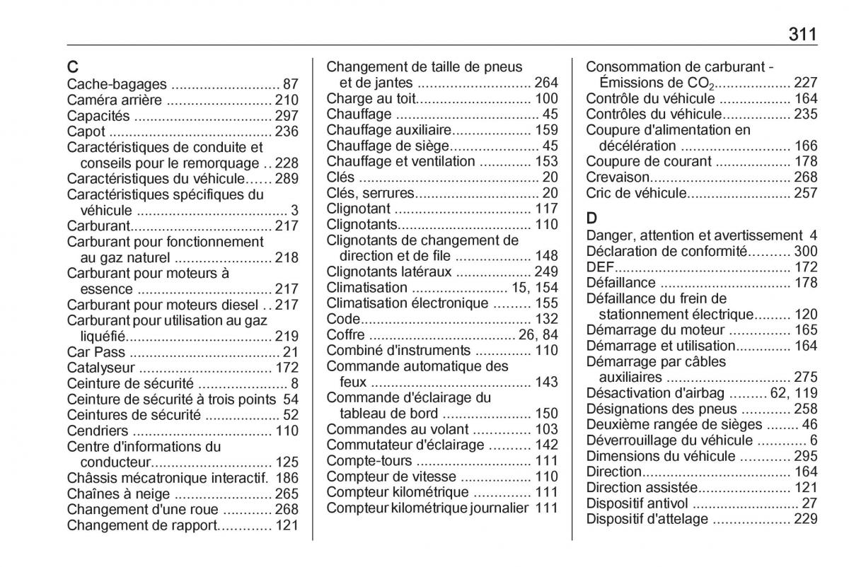 Opel Zafira C FL manuel du proprietaire / page 313