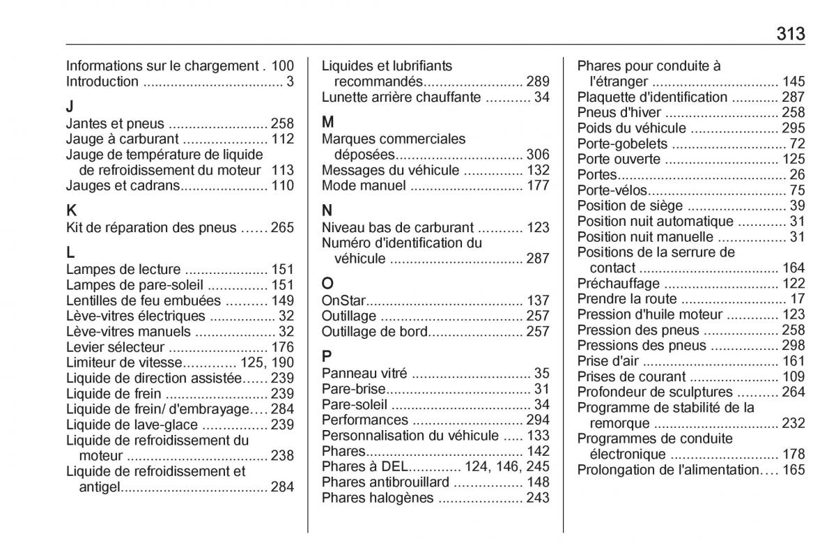 Opel Zafira C FL manuel du proprietaire / page 315