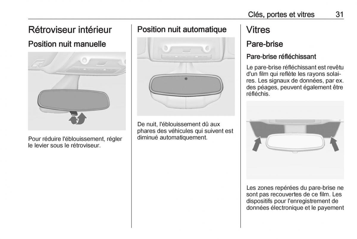 Opel Zafira C FL manuel du proprietaire / page 33