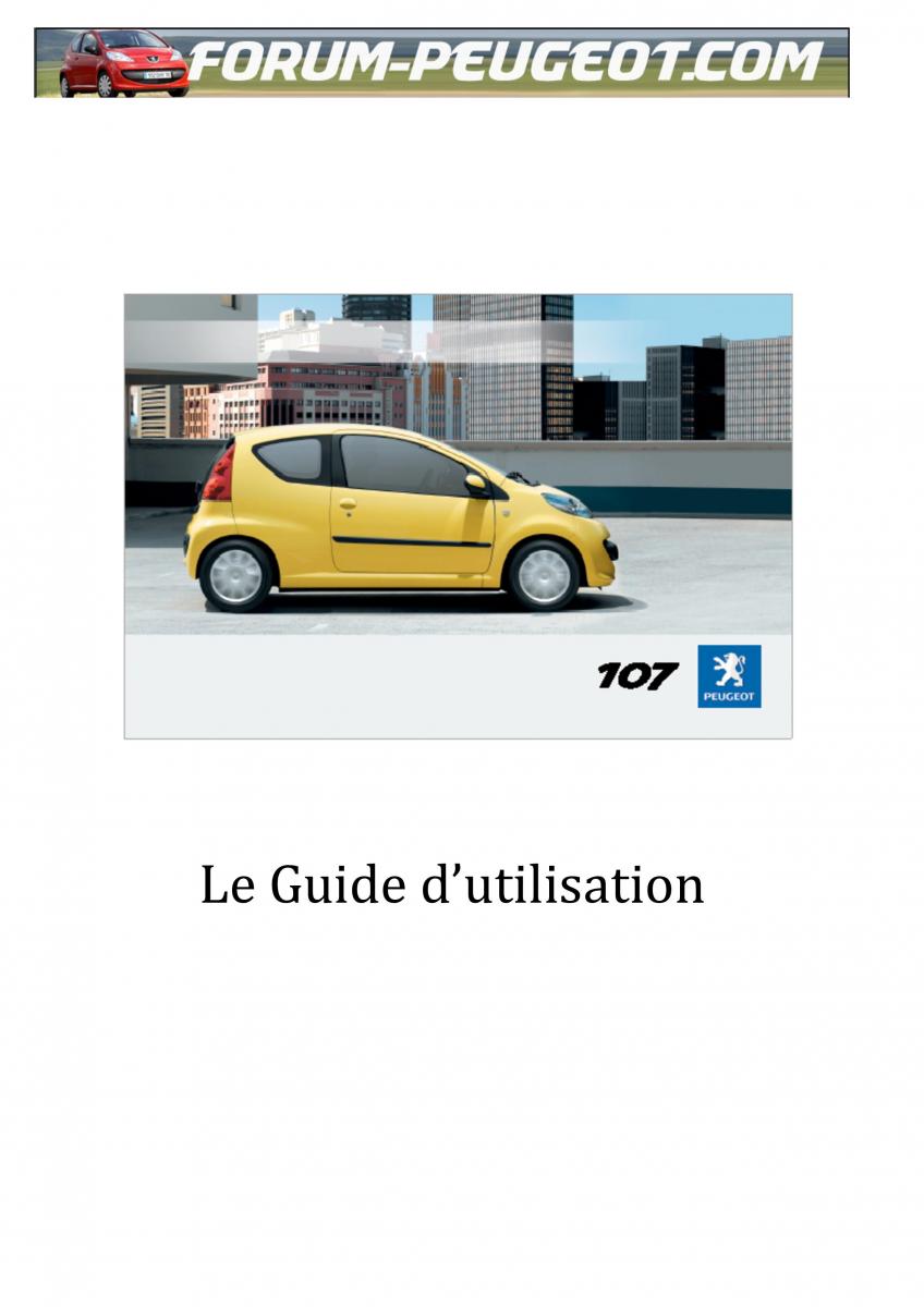 Peugeot 107 manuel du proprietaire / page 1