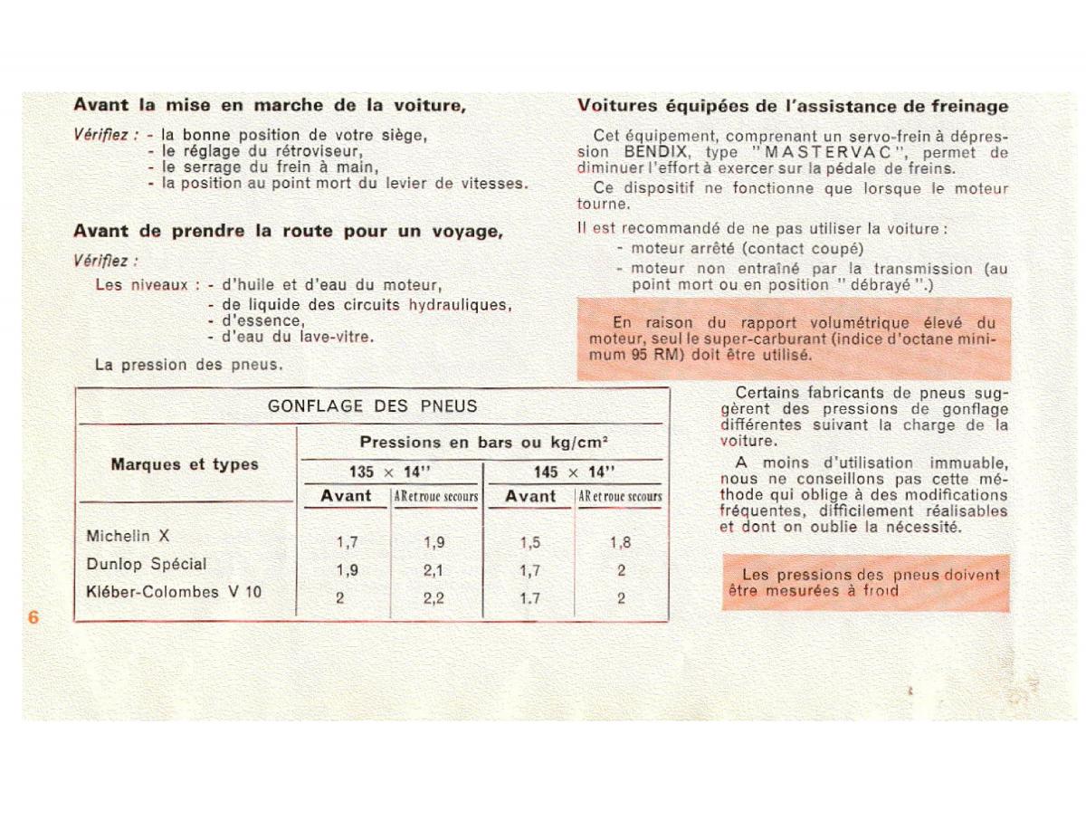 Peugeot 204 manuel du proprietaire / page 6