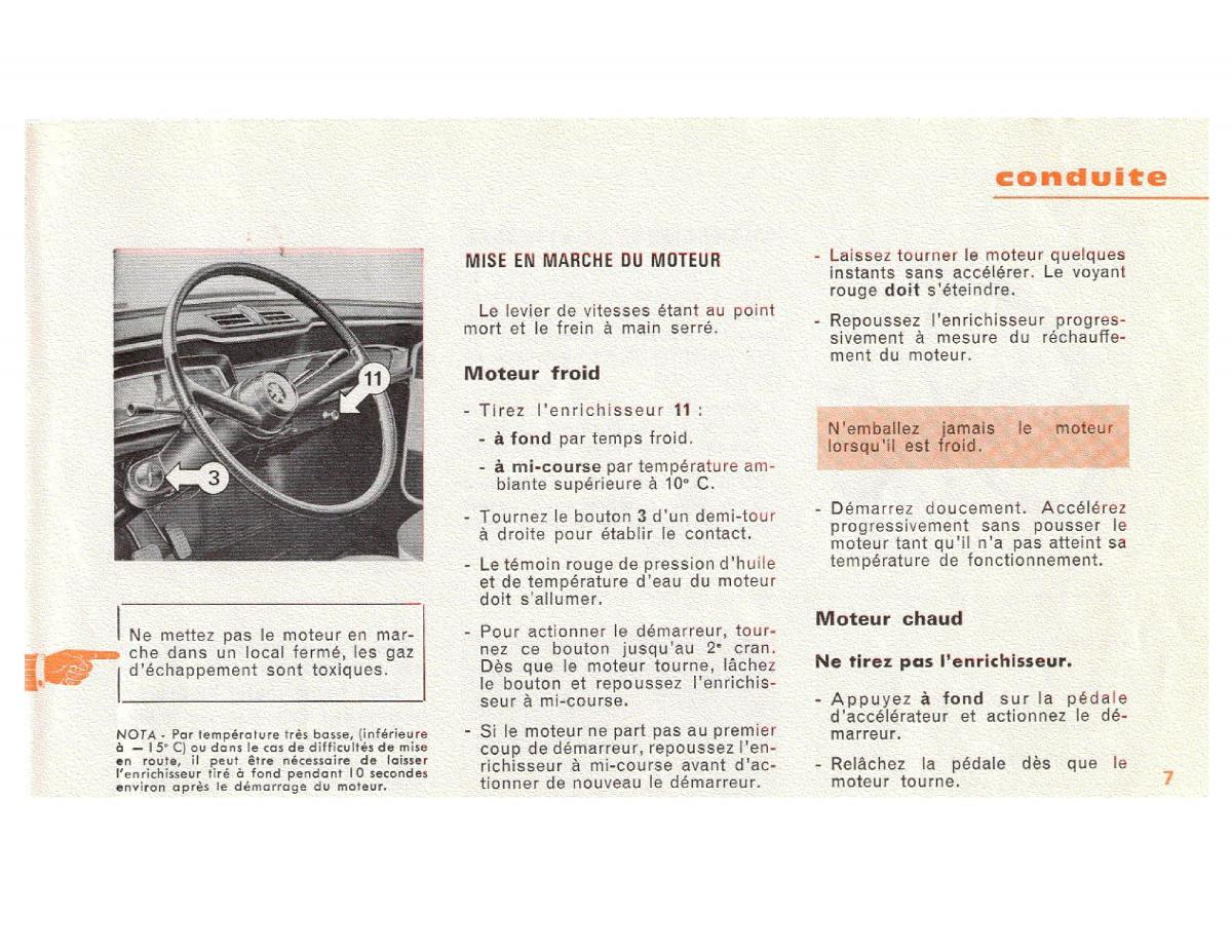 Peugeot 204 manuel du proprietaire / page 7