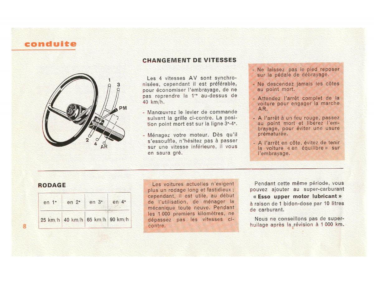 Peugeot 204 manuel du proprietaire / page 8