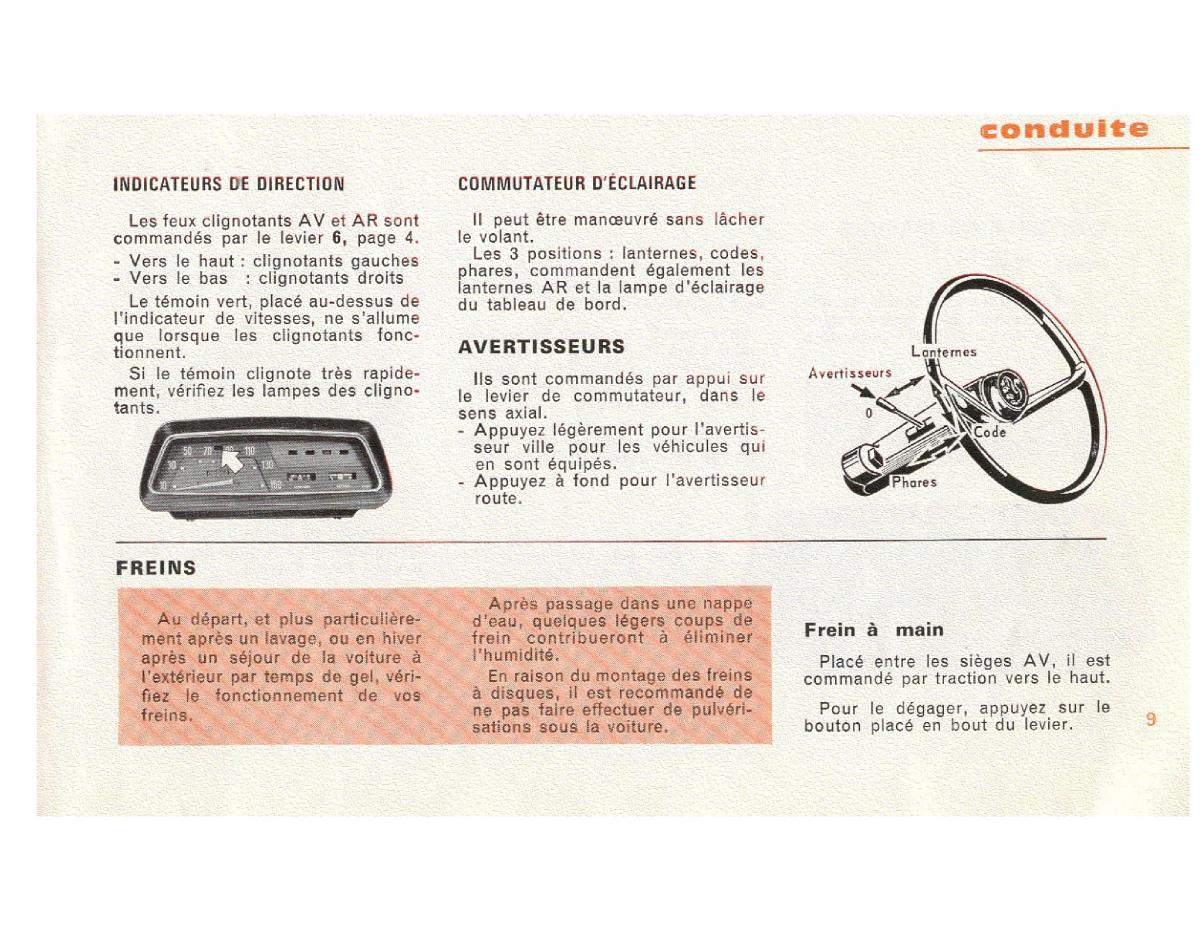 Peugeot 204 manuel du proprietaire / page 9