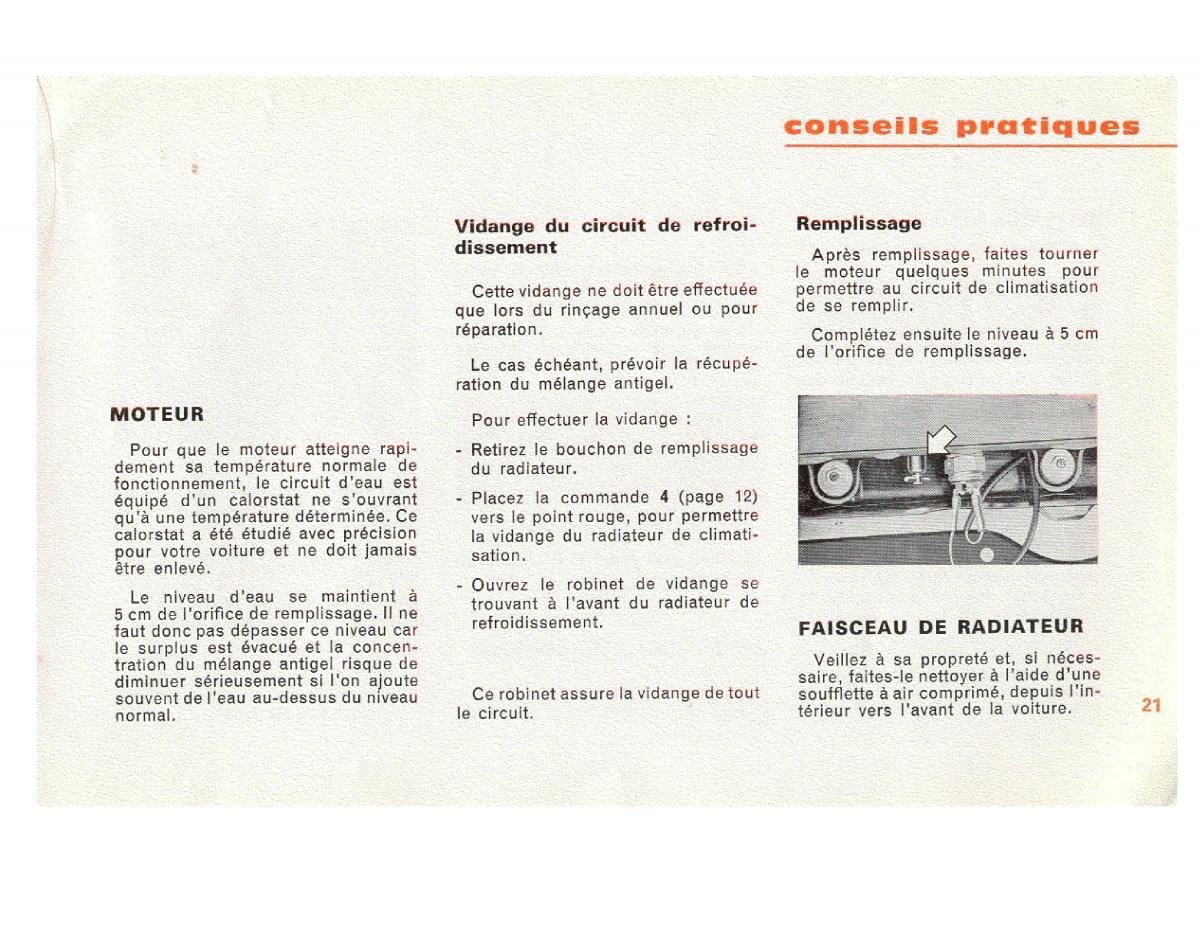 Peugeot 204 manuel du proprietaire / page 21