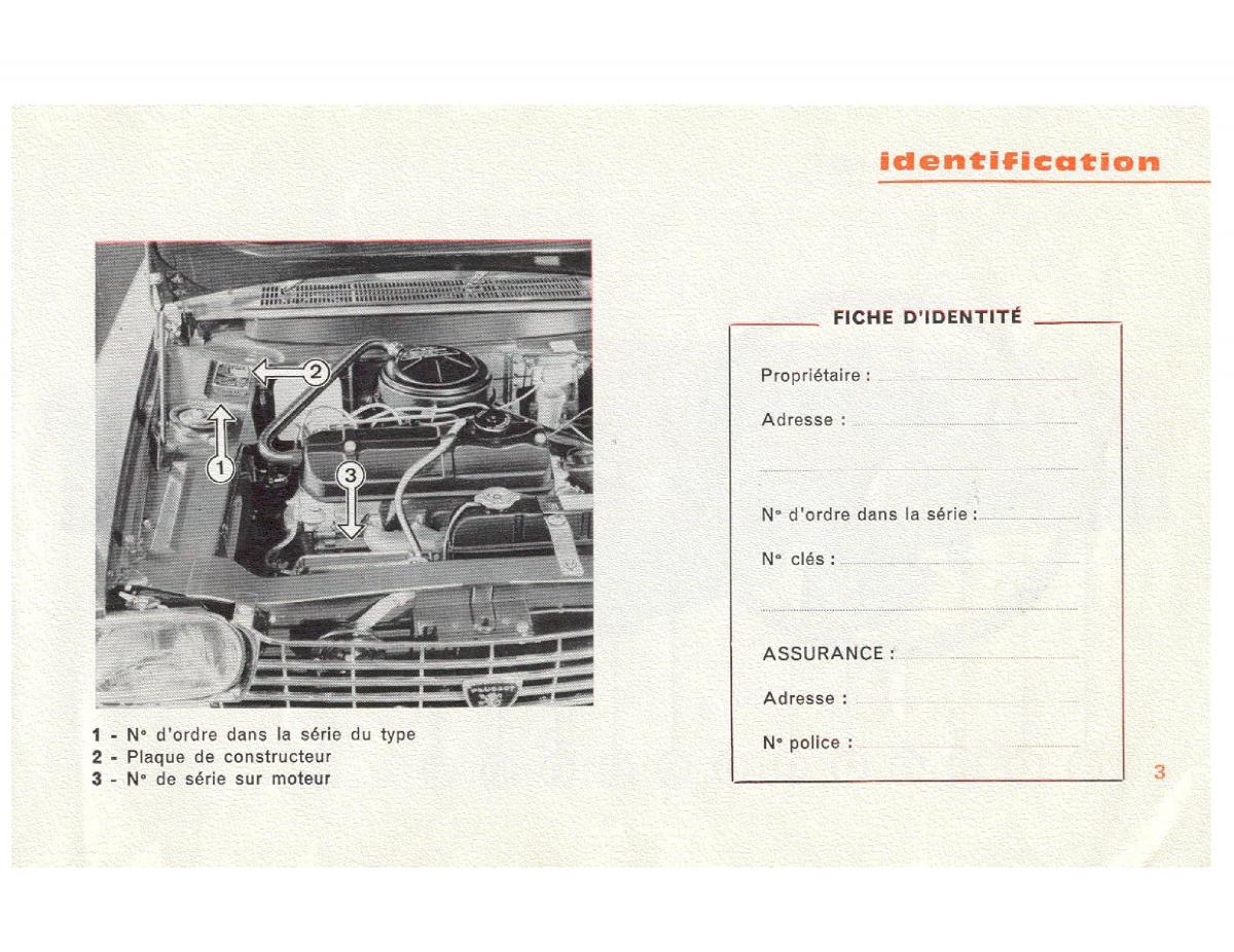 Peugeot 204 manuel du proprietaire / page 3