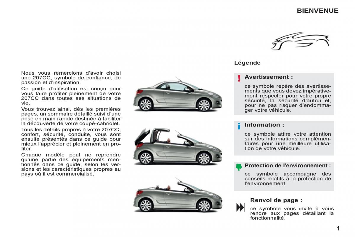 Peugeot 207 CC manuel du proprietaire / page 3